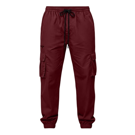 Men's Cargo Jogger Pants Elastic Waist Multi-Pocket Utility Casual Work pants