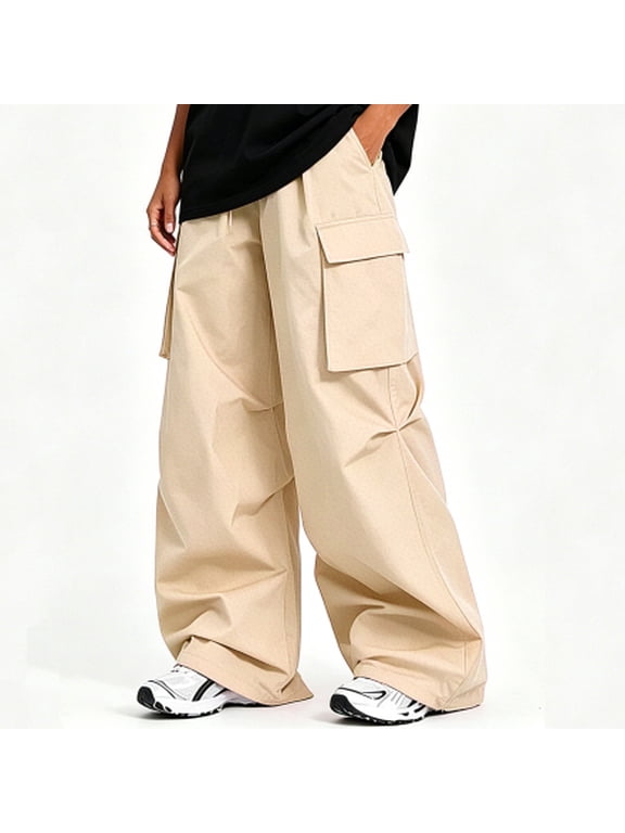 Men's Cargo Jogger Pants Flexible Stretch Fabric Multi Side Pockets Casual Walking Pants S-XL