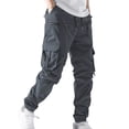 thumbnail image 1 of Men’s Cargo Jogger Pants with Multiple Pockets Drawstring Waist Elastic Cuffs Relaxed Fit Lightweight Casual Trousers for Daily Wear, 1 of 5