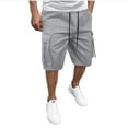 thumbnail image 1 of Men's Cargo Jogger Shorts - Drawstring Work Shorts with Multi-Pockets | Summer Athletic Sweat Shorts, 1 of 7