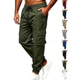 thumbnail image 1 of Men's Cargo Joggers Pants Elastic Waist Drawstring Trousers with Pockets for Casual Athletic Wear, 1 of 7