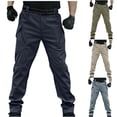 thumbnail image 1 of Men's Cargo Joggers with Pockets, Full Length Pants, Elastic Waist Drawstring Straight Leg, Lightweight Breathable Quick Dry, Casual Hiking Work Streetwear | JASKFLY,Green XL, 1 of 6