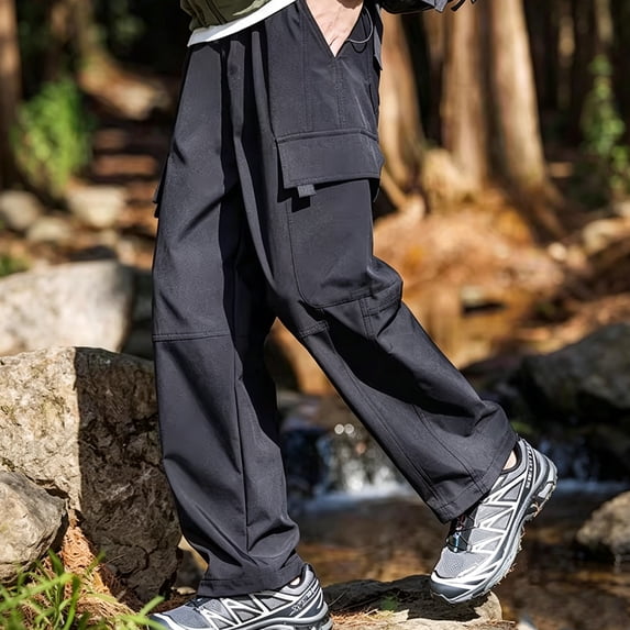 Men's Cargo Pants 4-Way Stretch Twill Relaxed Fit Multi Pocket Outdoor Work Trousers S-XL