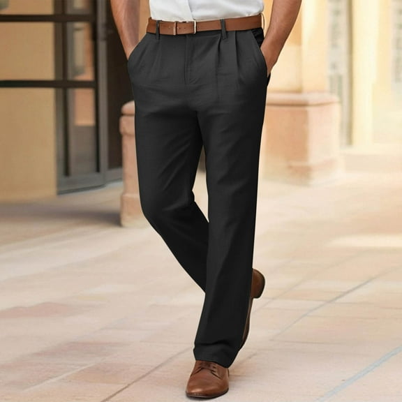 Men's Cargo Pants Big And Tall Workwear Solid Casual Multiple Zipper Button Pockets Outdoor Straight Type Fitness Pants Cargo Pants Trousers