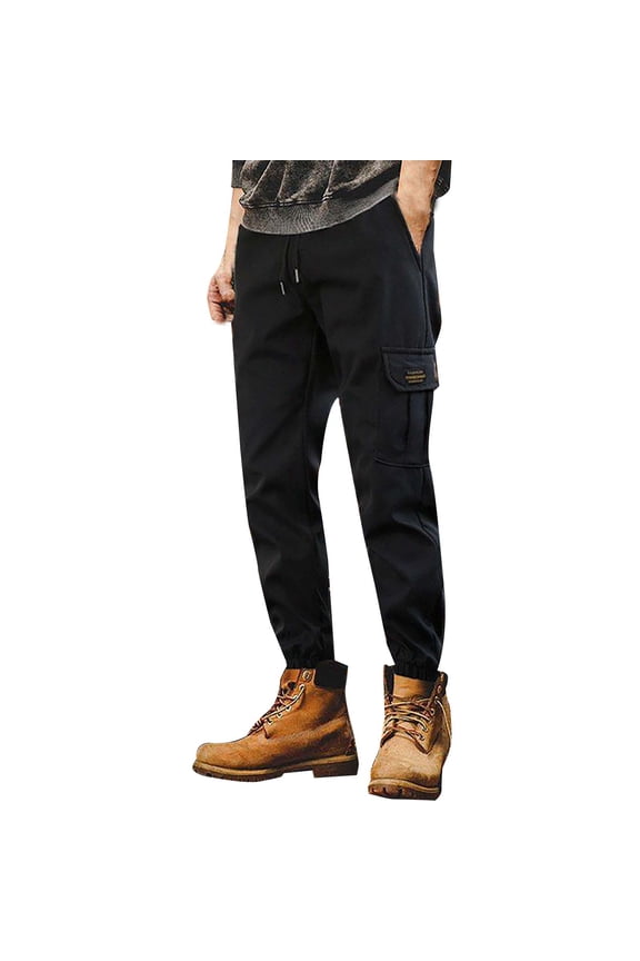 Men's Cargo Pants Boy Mens Pants Cargo Many Pockets Working for Men Mens Denim L Men's Men Work Clothes for Construction Work Slim Fit Hiking Workwear Spring & Black L