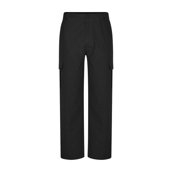 Men's Cargo Pants - Button Waist & Multiple Pockets for Outdoor Activities & Daily Commute Black XL