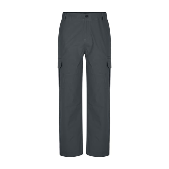 Men's Cargo Pants - Button Waist & Multiple Pockets for Outdoor Activities & Daily Commute Dark Gray 3XL