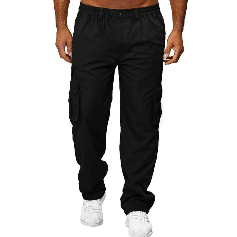 Men's Cargo Pants Cargo Pant Solid Black Xl - Walmart.com