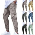 thumbnail image 1 of Men's Cargo Pants Casual Loose Fit Nylon Spandex Blend, Trousers Joggers, Elastic Waist Drawstring Straight Leg, Quick Dry Breathable Lightweight, Outdoor Hiking Workout Daily, 1 of 8