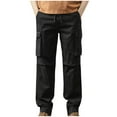 thumbnail image 1 of ZQUUVOU Men's Cargo Pants Casual Outdoors Multi-Pocket Solid Color Cargo Full Length Pants Black, 1 of 5