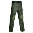 thumbnail image 1 of ZQUUVOU Men's Cargo Pants Casual Solid Color Cargo Pockets Full Length Pants Green, 1 of 3