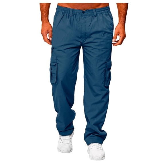 Mens Cargo Pants Athletic Casual Outdoor Hiking Pants for Men Elastic Waist Joggers Sweatpants