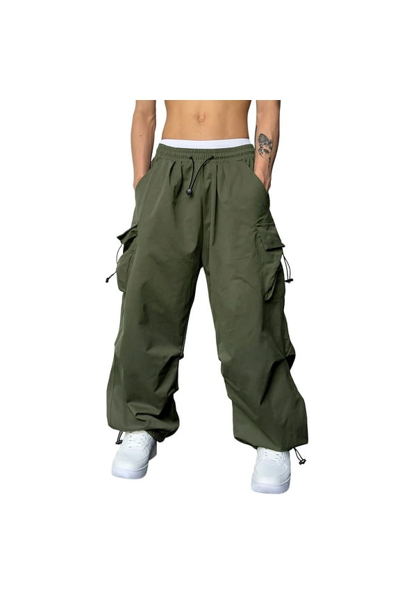 Men's Cargo Pants Casual Streetwear Waistband Woven Pocket Utility Solid Comfortable Outdoor Hiking Work Pants