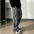 thumbnail image 1 of Men's Cargo Pants Comfort Expandable Waist Multi Utility Pockets Outdoor Walking Pants S-XL, 1 of 8