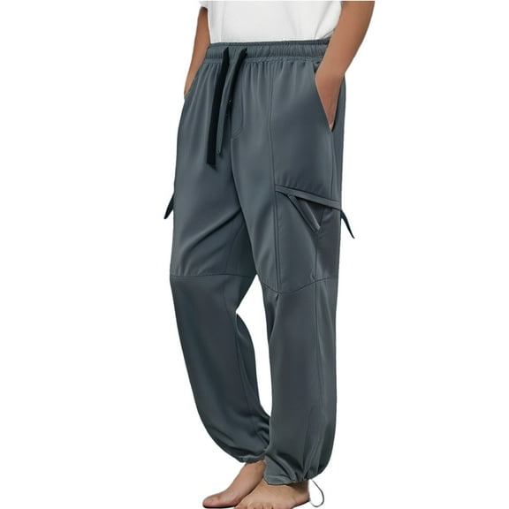 Men's Cargo Pants - Comfortable Casual Fit, Lightweight Polyester, Spring/Summer/Fall, Sizes M-XXXXL (Waist 69-84cm)