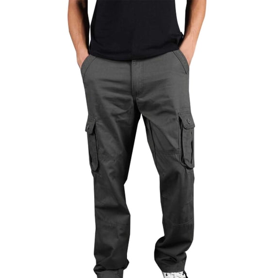 Men's Cargo Pants Cotton Ripstop Hiking Work Pants Comfort Casual Outdoor Pants with Multi Pockets Size 6XL Army Green