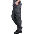 thumbnail image 1 of Men's Cargo Pants Cotton Straight Stretch Tactical Work Hiking Pants with Pockets Grey, 1 of 10