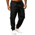 thumbnail image 1 of Men's Cargo Pants Elastic Waist Drawstring Jogger Pants with Pockets, 1 of 6