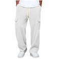 thumbnail image 1 of Men's Cargo Pants Elastic Waist Drawstring Stretchy Casual Workwear Trousers Lightweight Hiking Pants with Multi Pockets Solid Color Everyday Wear, 1 of 9
