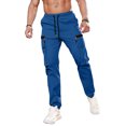 thumbnail image 1 of Men's Cargo Pants Elastic Waist Lightweight with Pockets for Hiking, 1 of 8
