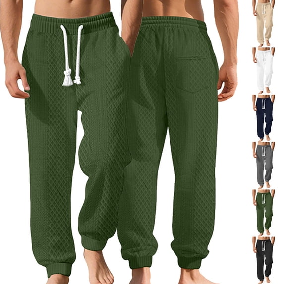 Men's Cargo Pants with Elastic Waist Nylon Spandex, Joggers Trousers, Relaxed Fit Drawstring Multi-Pockets, Quick Dry Lightweight Breathable, Casual Daily Gym Workout Hiking