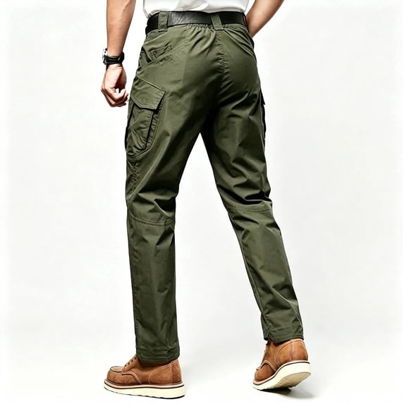 Men's Cargo Pants Elastic Waistband Functional Outdoor Work Pants S‑XXL