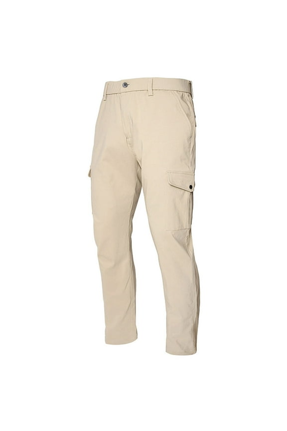 Men's Cargo Pants Fashion Buttons Pockets Tactical Cargo Trousers Outdoor Versatile Long Pant Hiking Mountains Outfits
