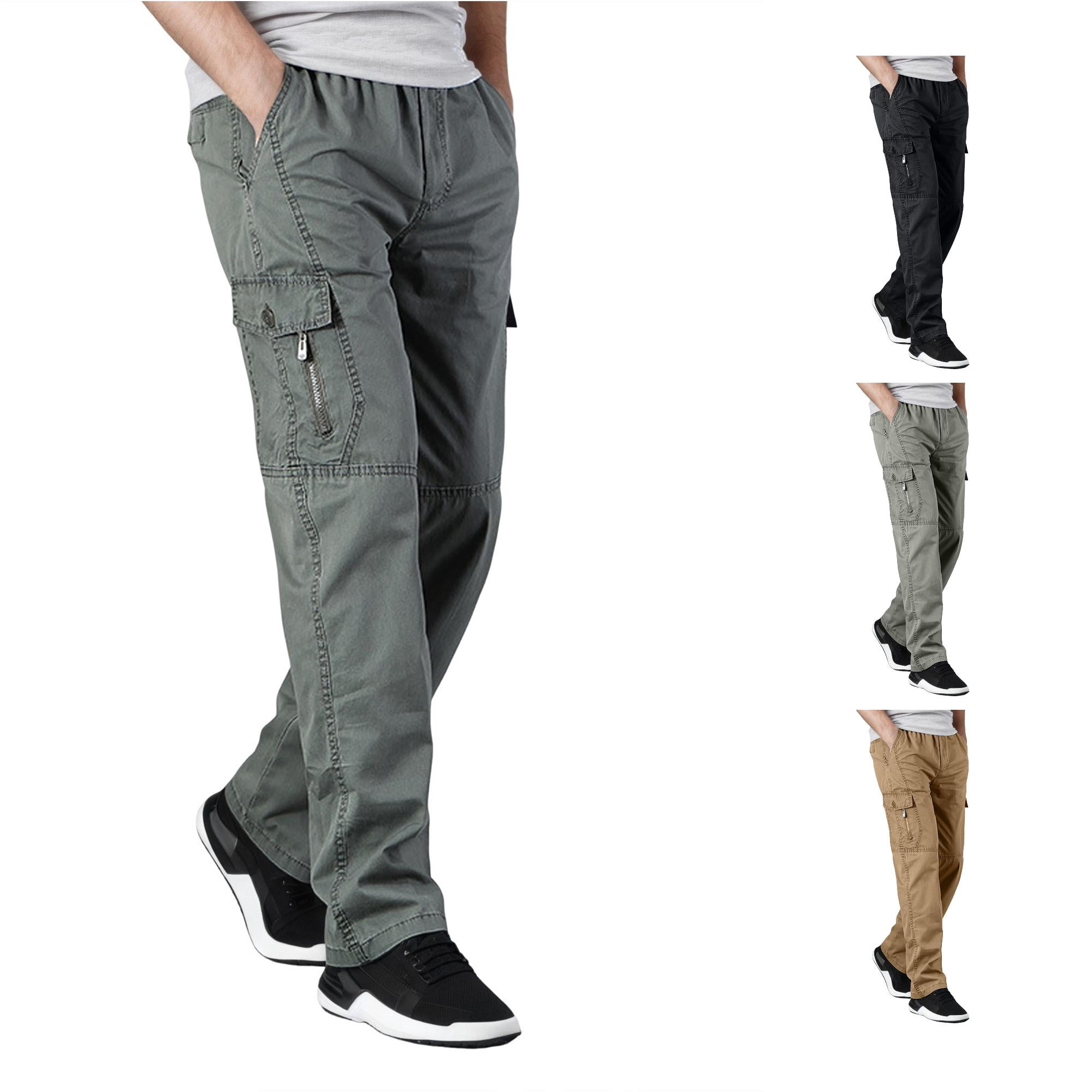 Rhoudy Pants For Mens Loose Fit Cargo Pants With Pockets Straight Leg ...