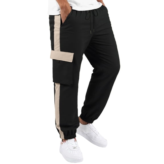 Men's Cargo Pants Joggers Outdoor Streetwear Casual Trousers with Side Pockets Slim Fit Utility Workout Pants