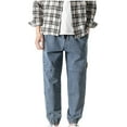 thumbnail image 1 of Men's Cargo Pants Loose Fit Drawstring Outdoor Hiking Work Straight Trousers Casual Stretch Sweatpants with Pockets, 1 of 7
