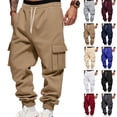 thumbnail image 1 of Men's Cargo Pants Loose Fit Utility Pants Thick Work Pants Workwear Trousers, 1 of 5