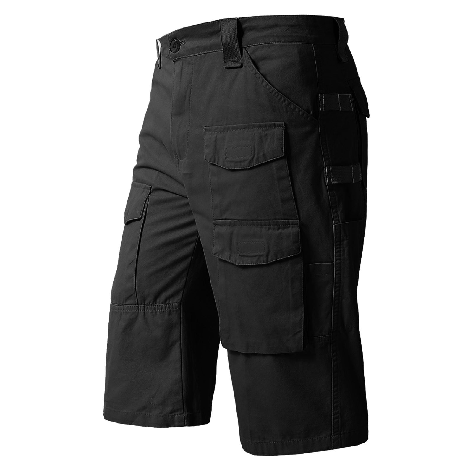 Men's Cargo Pants Male Solid Color Overall Multi Pocket Button Self