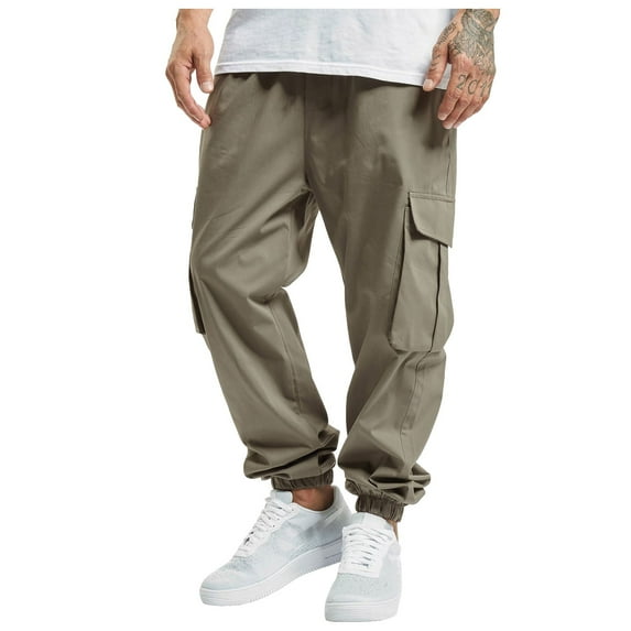 Men's Cargo Pants Mechanic Pants with Memory Thick Baggy Cargo Men 13 1 Tie with Men's Outdoor Zip Pant Men All Season Fit Pant Casual All Solid Color Pocket Trouser Green M