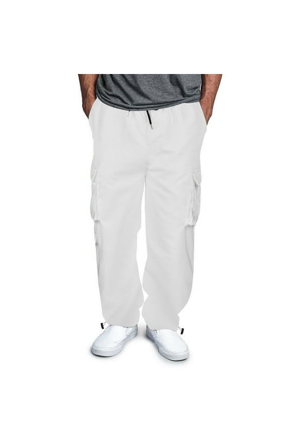 Men's Cargo Pants Men Cargo Pants with Pockets Loose Fit Mens Wild Work for Men Pocket Sickies Work Boy Glitter Foam Shuffle Slim Fit for Year Landscaping White XL