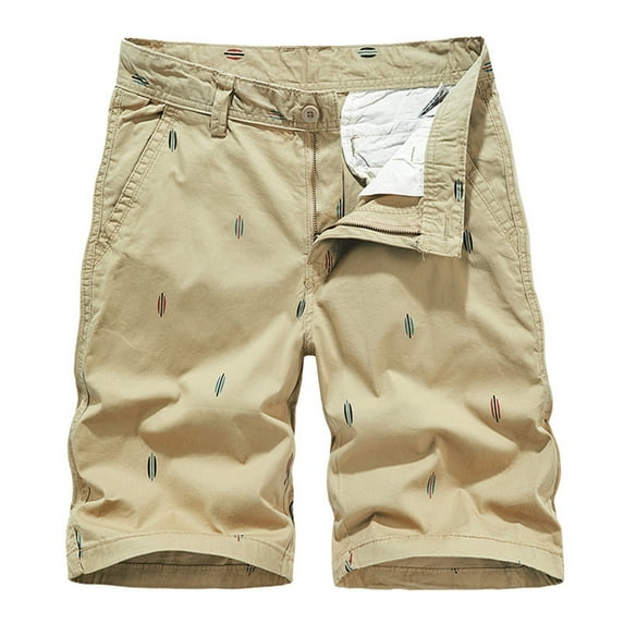 Men's Cargo Pants Men Summer Casual Breathable Cargo Shorts Outdoor Fashion Five Point Loose Pants Sweatpants for Men Khaki 36