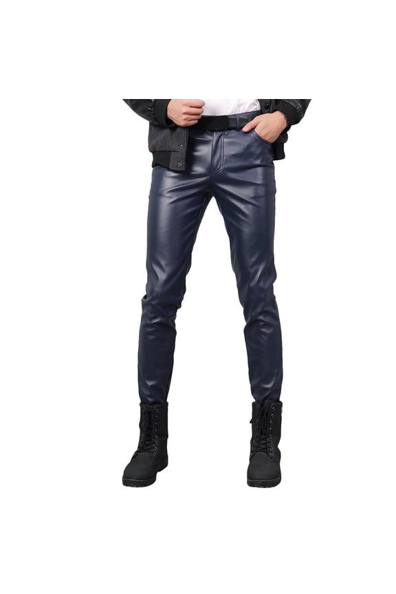 Men's Cargo Pants Mens Big And Tall Pants for Men Cute Warm Boys Sleepers Casual Outdoor Fuzzy Long Training Men L Mens Slim Fitting Leather Leggings Tight Elastic Warm Trend Blue L