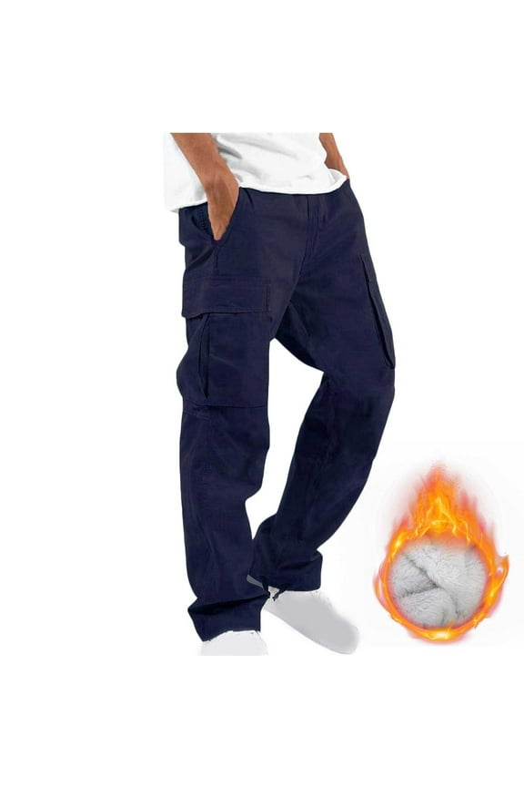 Men's Cargo Pants, Multi Pockets Oversized Straight Casual Joggers Athletic Pants Wide Legs Streetwear for Hip Hop