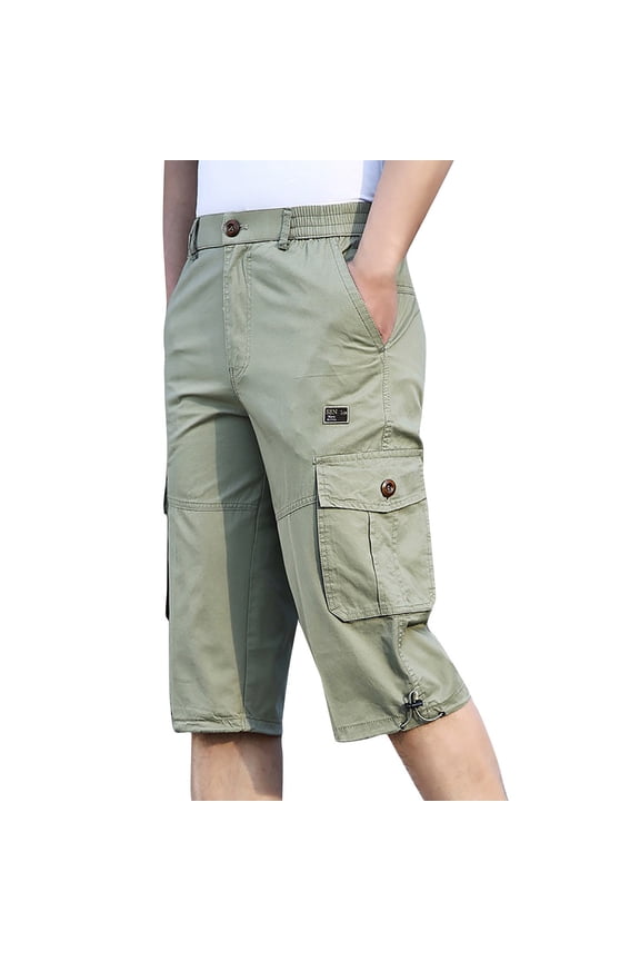 Men's Cargo Pants Outdoor Boy Utility Pants Men with Cute Work Cargo Big Heavy Weight Men Outdoor for Mens Summer Casual Fitness Bodybuilding Solid Color Pocket Green XL