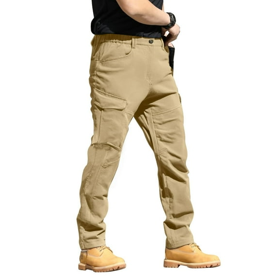 Men's Cargo Pants Relaxed Fit, Extreme Motion Stretch Multi-Pocket Durable Cargo Pantalones Para Pants Men Lightweight Work Pants For Men Construction Relaxed Straight Rigby Work Xxl Beige