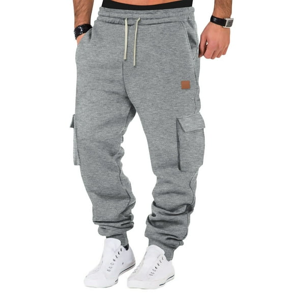 Men's Cargo Pants Relaxed Fit Straight Leg Drawstring Elastic Waist Jogging Pants Men Men's Casual Pants Men's Joggers with Pockets