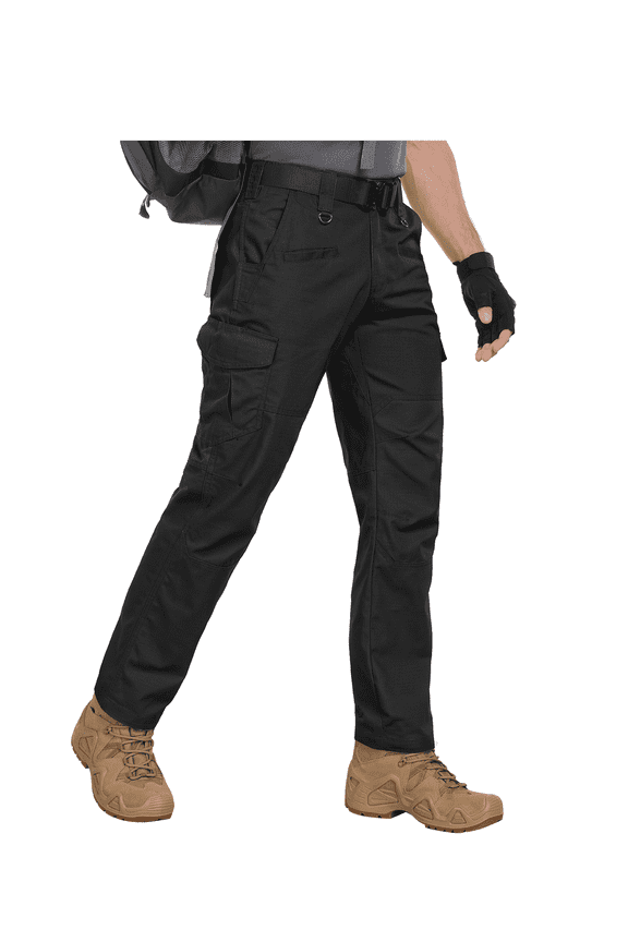 Work Pants for Men Stretch Cargo Pants Water Resistant Outdoors Trousers with 9 Pockets( No Belt )