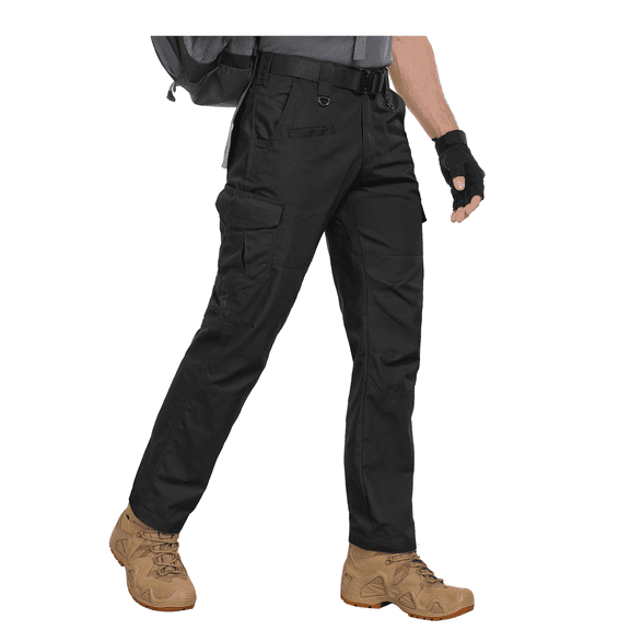 Lavenicole Work Pants for Men Stretch Cargo Pants Water Resistant Outdoors Trousers with 9 Pockets( No Belt )
