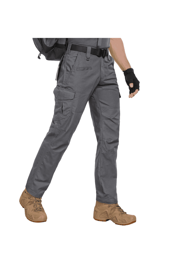 Work Pants for Men Stretch Cargo Pants Water Resistant Outdoors Trousers with 9 Pockets( No Belt )