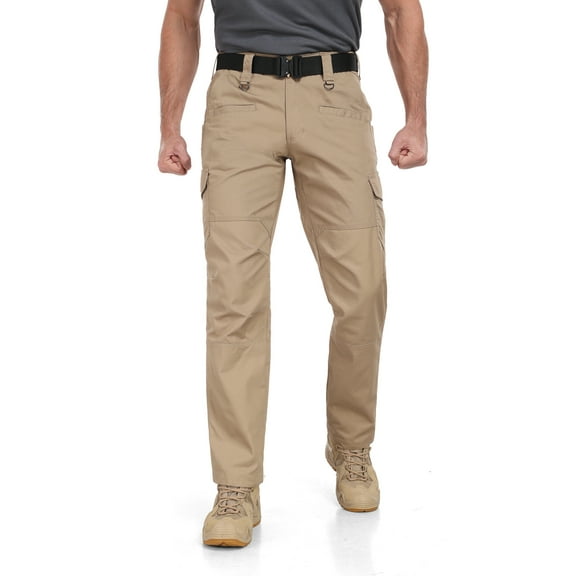 Lavenicole Work Pants for Men Stretch Cargo Pants Water Resistant Outdoors Trousers with 9 Pockets( No Belt )