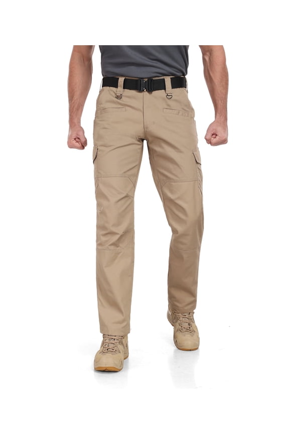 Work Pants for Men Stretch Cargo Pants Water Resistant Outdoors Trousers with 9 Pockets( No Belt )