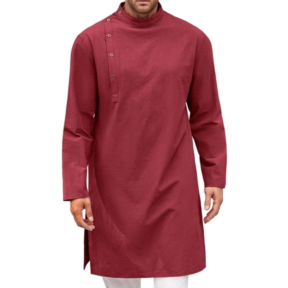 Men's Cargo Pants Short Tee Printed Blouse Men Shirt Long Sleeve 70s Shirt Men Button Long Sleeve Short Mens Formal Dress Mens Thermal Large Men's Thobe Red M