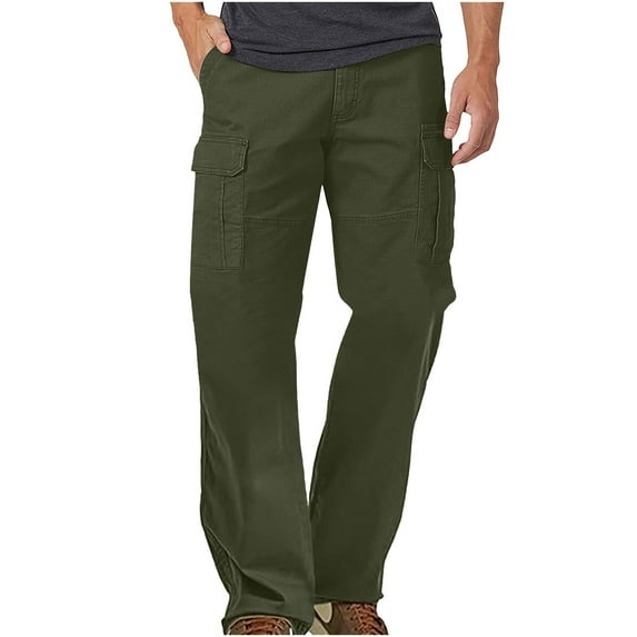 Men's Cargo Pants Size 1 Scrub Pants for Men Outdoor for Men Cargo Juniors 66 Phone Pocket Mens Thin Work Little Boy Wild Men's Outdoor Hiking Work Wide Casual Green L
