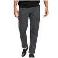 Men's Cargo Pants Slim Fit Casual Solid Color Pockets Elastic Waist Full Length Pants Dark Gray