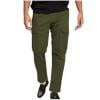 Men's Cargo Pants Slim Fit Casual Solid Color Pockets Elastic Waist Full Length Pants Olive Green