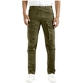 thumbnail image 1 of Men's Cargo Pants Slim Fit Casual Stretch Elastic Waist Jogger Straight Leg Athletic Hiking Pant with Pockets, 1 of 6